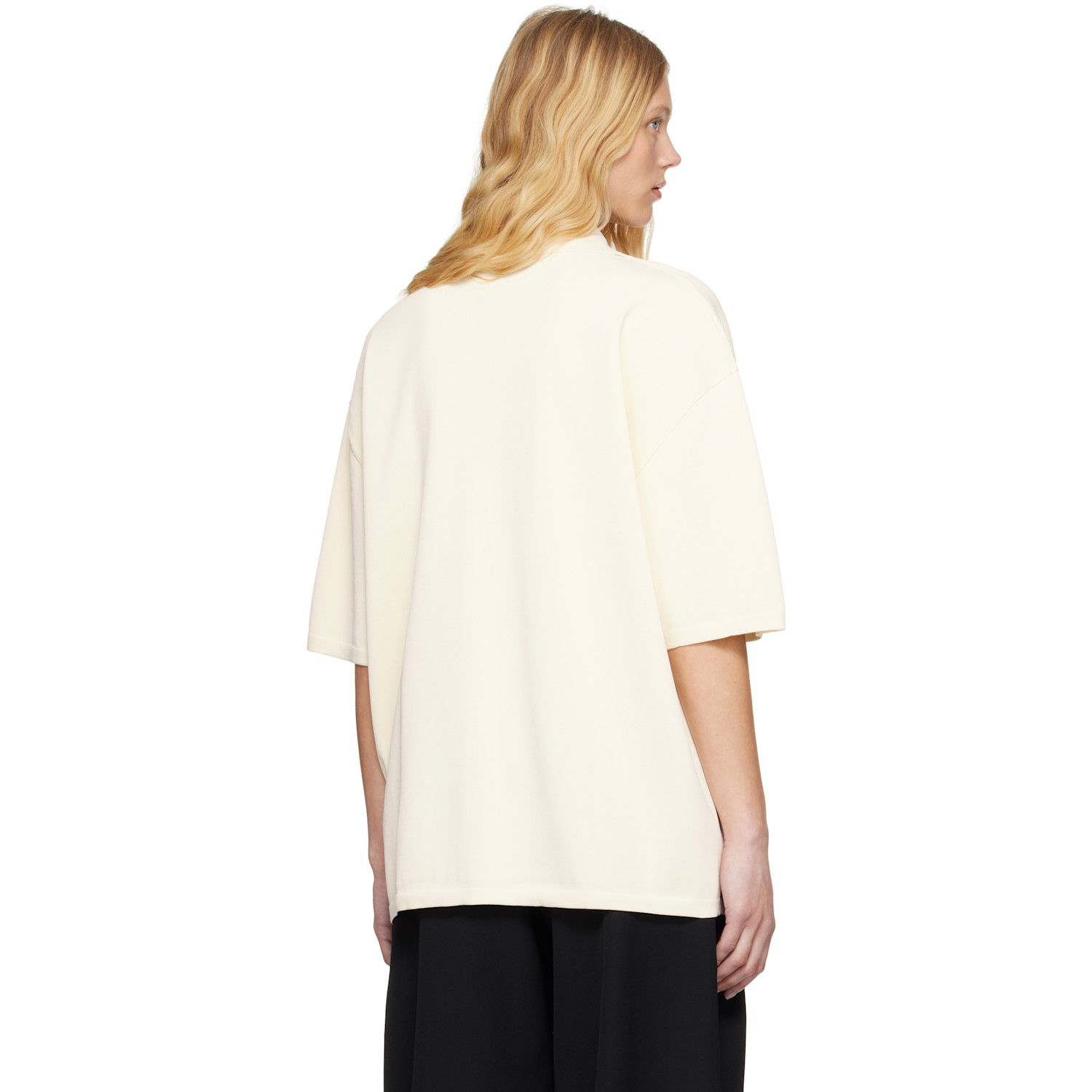  Ami Paris Off-white Short Sleeve Polo 