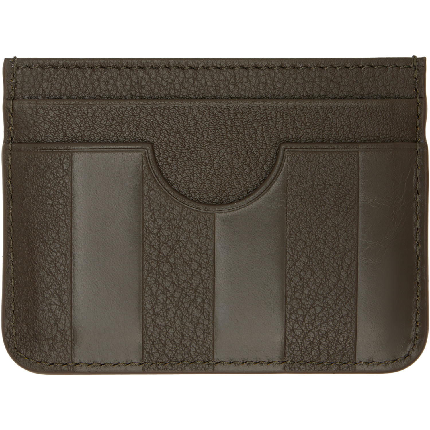  Ami Paris Khaki Leather Midi Card Holder 