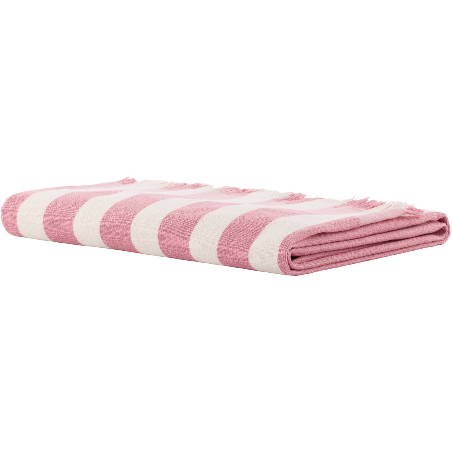  Tekla Pink & Off-white Striped Beach Towel 