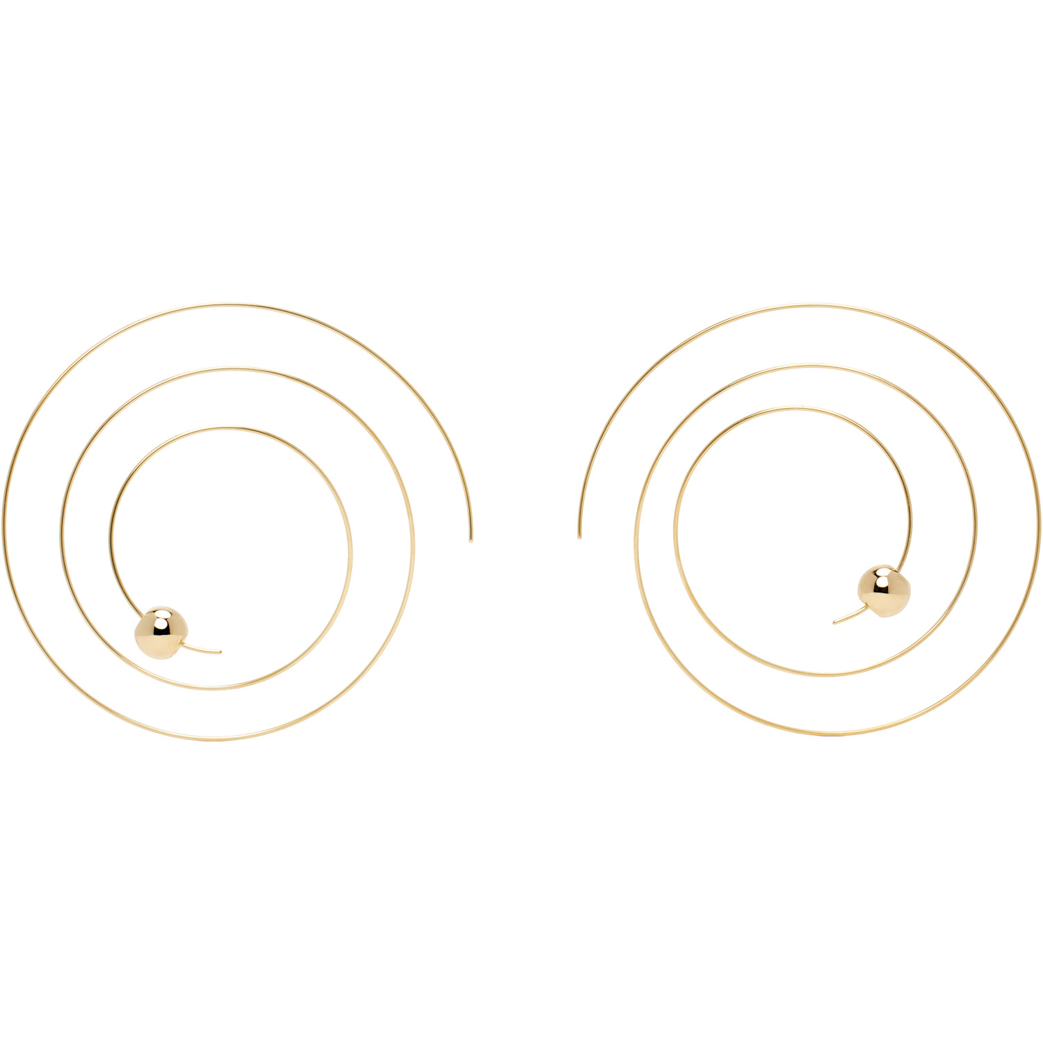 ALAÏA Gold Thin Spiral Earrings