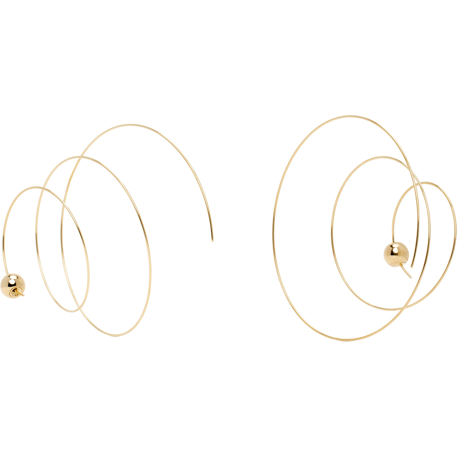 Alaïa Gold Thin Spiral Earrings 