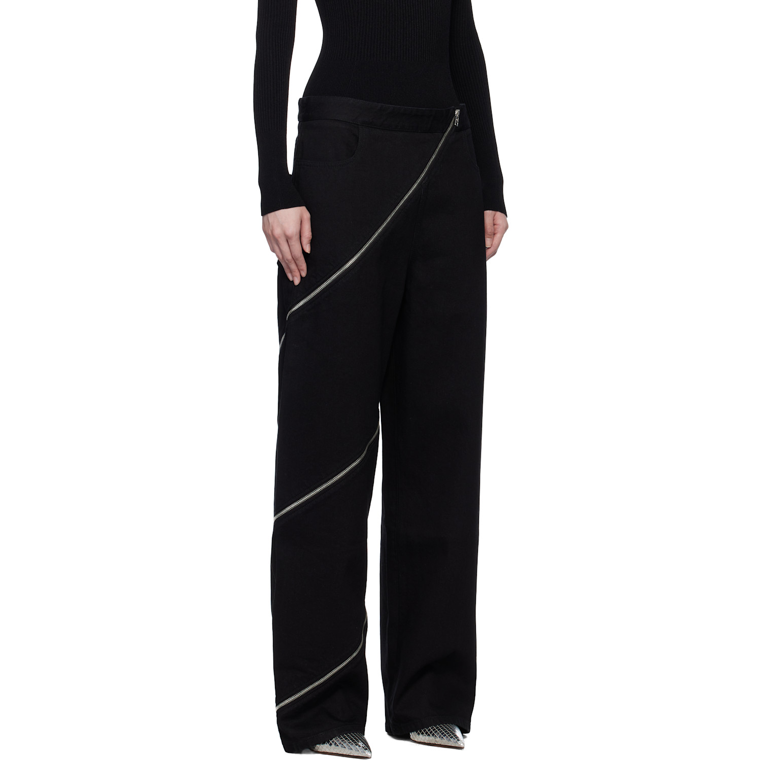  Alaïa Black Spiral Jeans 