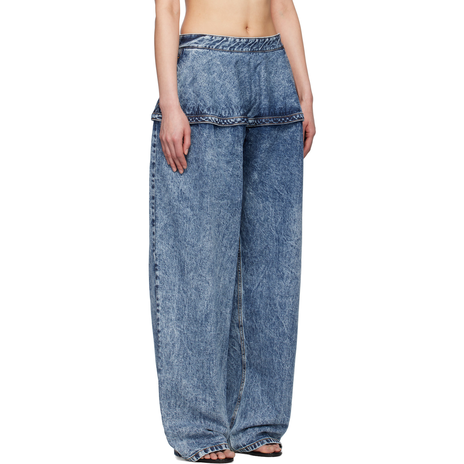  Alaïa Blue Peplum Jeans 