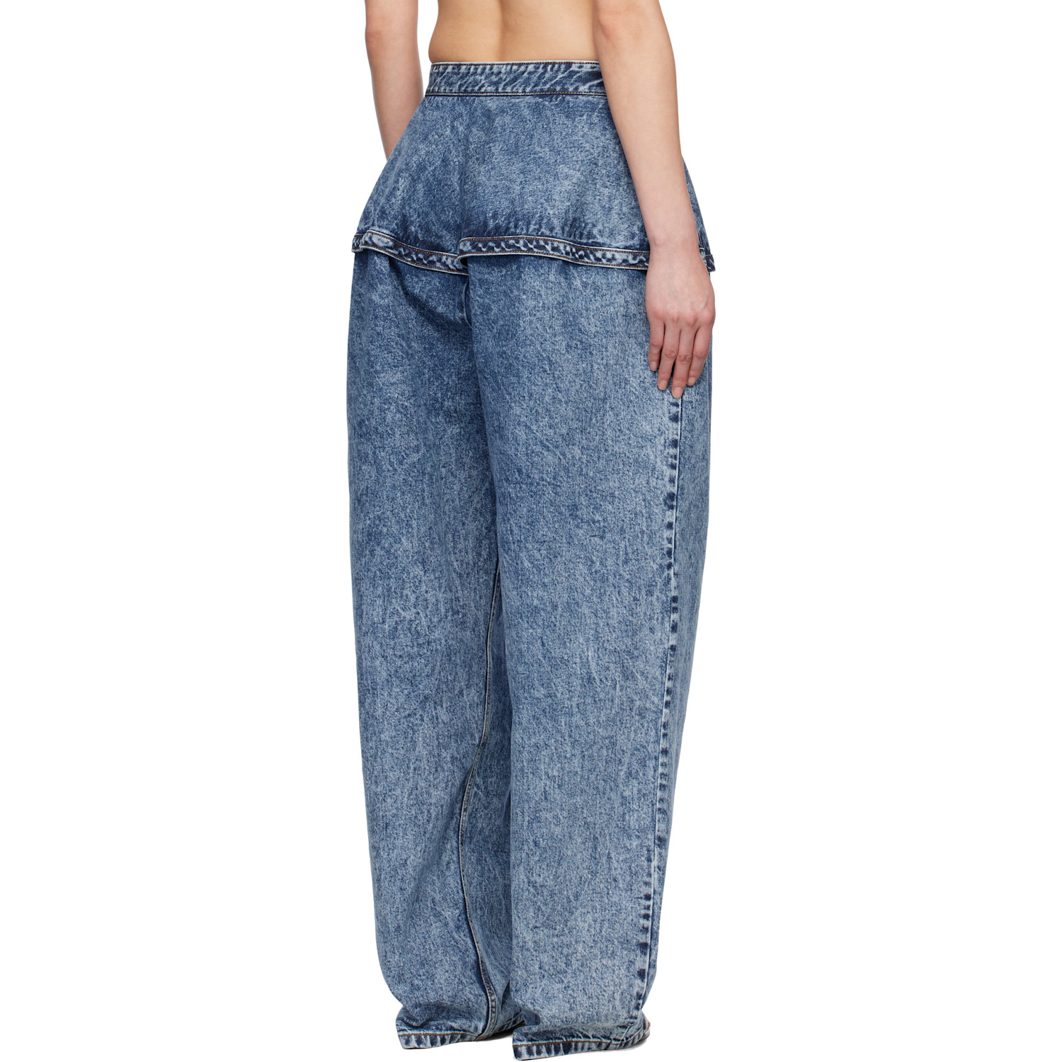  Alaïa Blue Peplum Jeans 