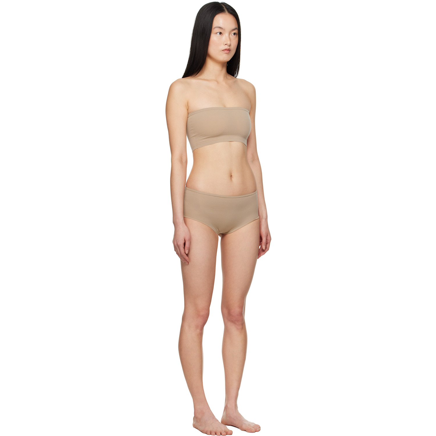  Alaïa Beige Second Skin Bra & Briefs Set 