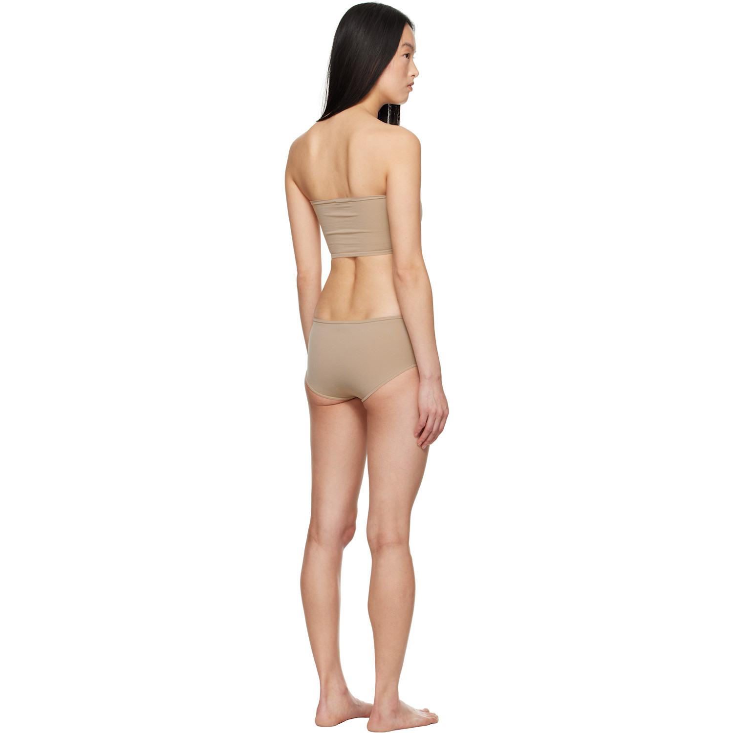  Alaïa Beige Second Skin Bra & Briefs Set 