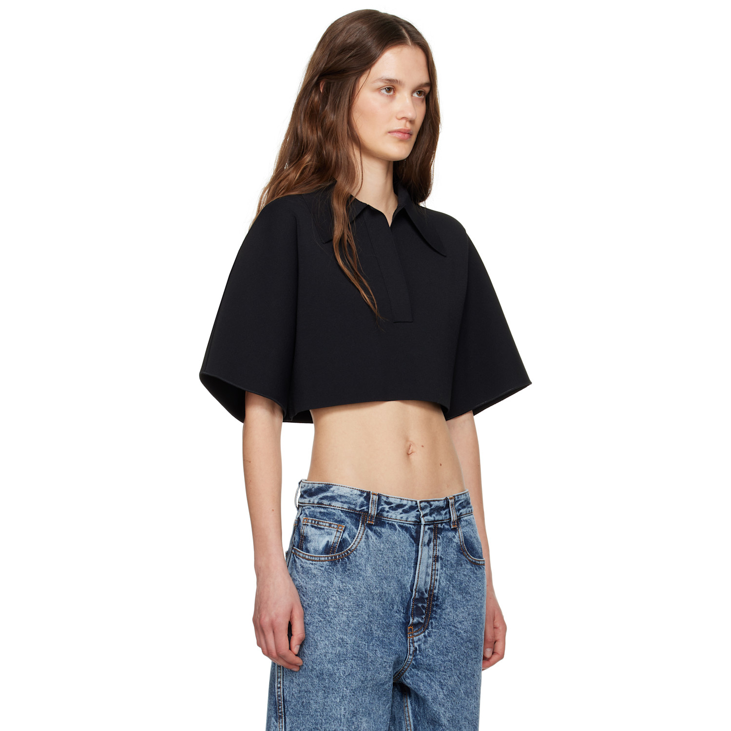  Alaïa Black Cropped Polo 