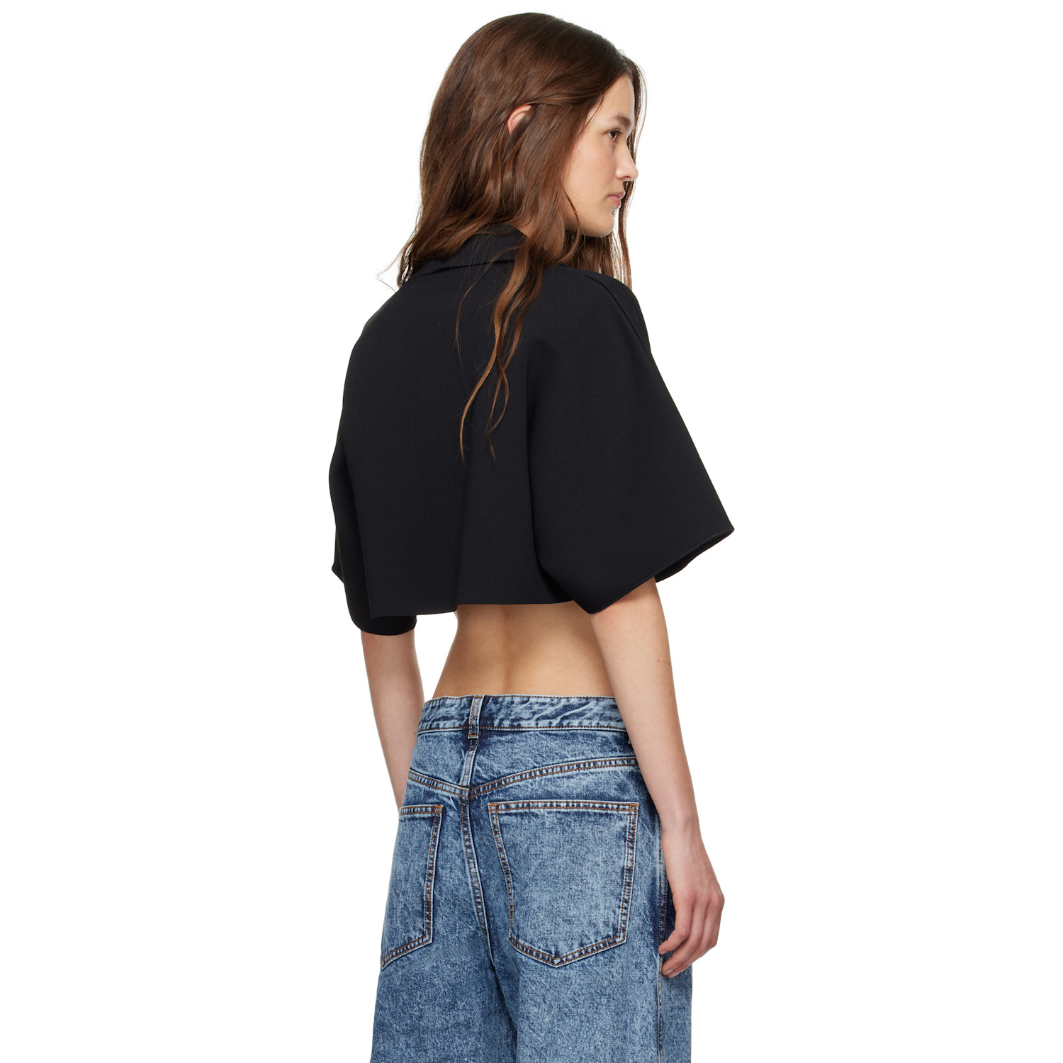  Alaïa Black Cropped Polo 