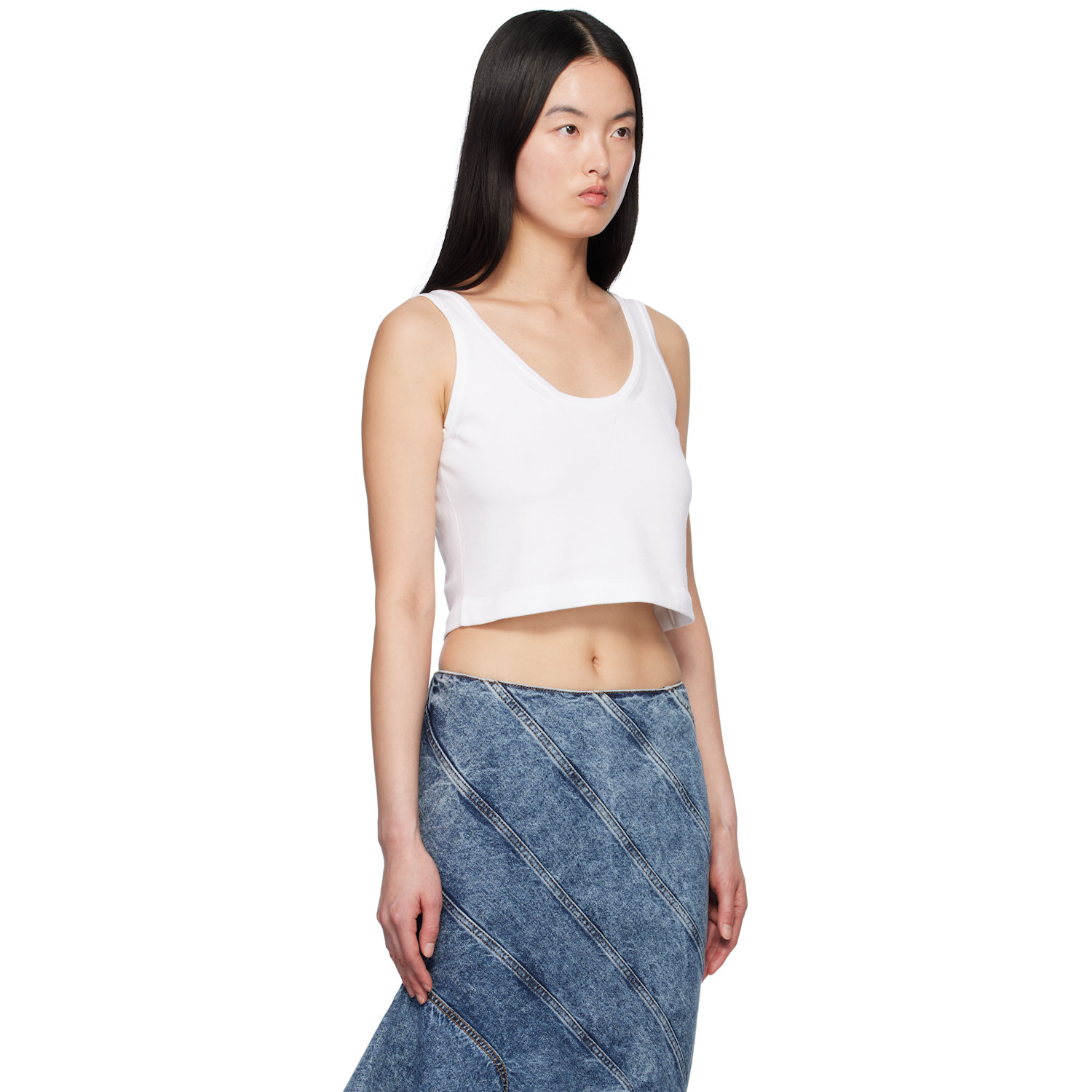  Alaïa White Crop Tank Top 
