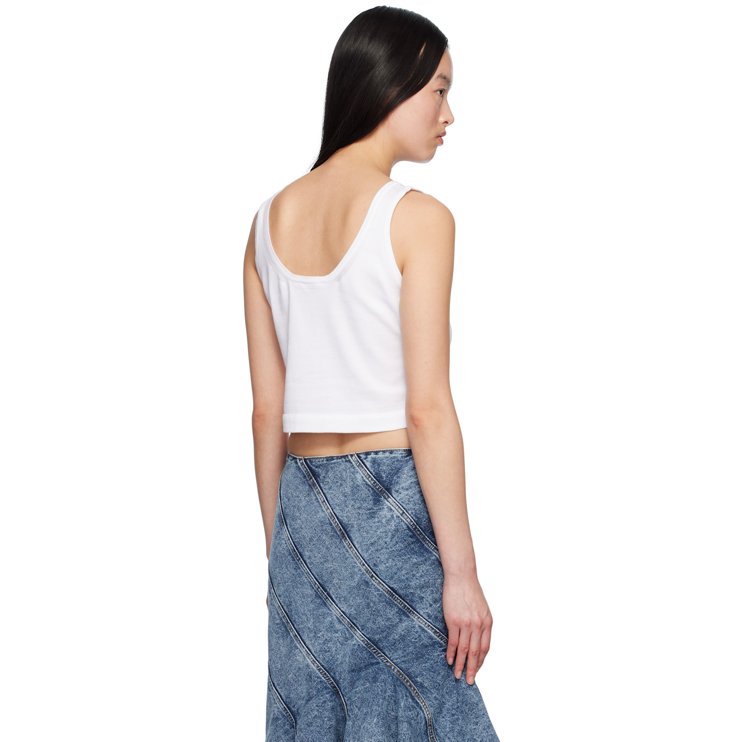  Alaïa White Crop Tank Top 