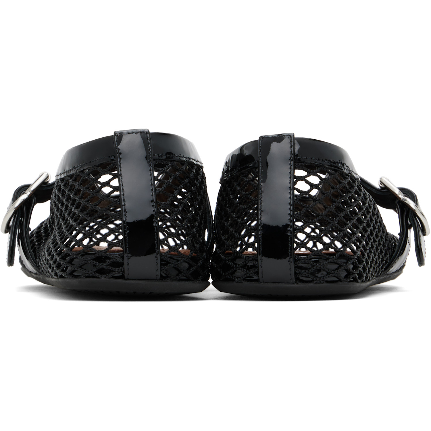  Alaïa Black Fishnet Ballerina Flats 