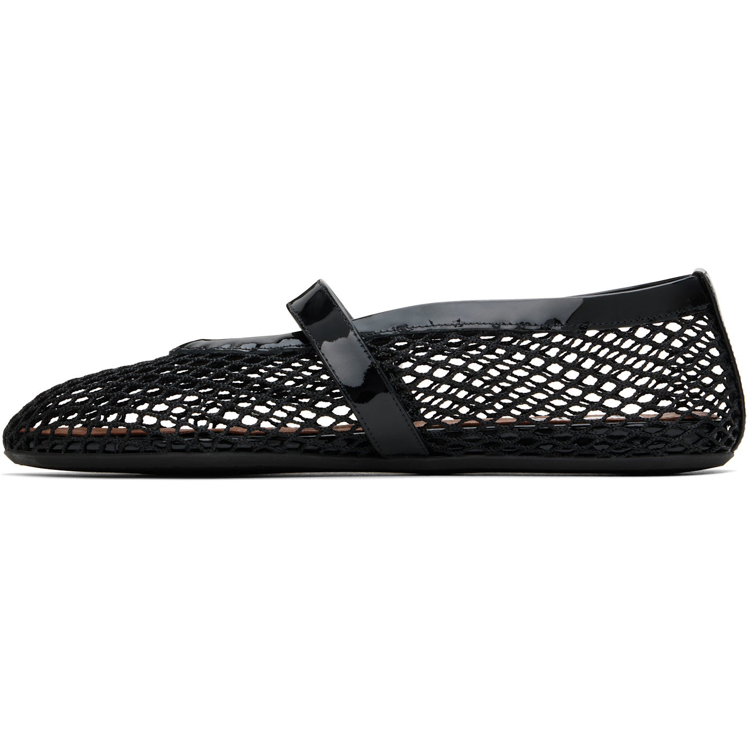  Alaïa Black Fishnet Ballerina Flats 