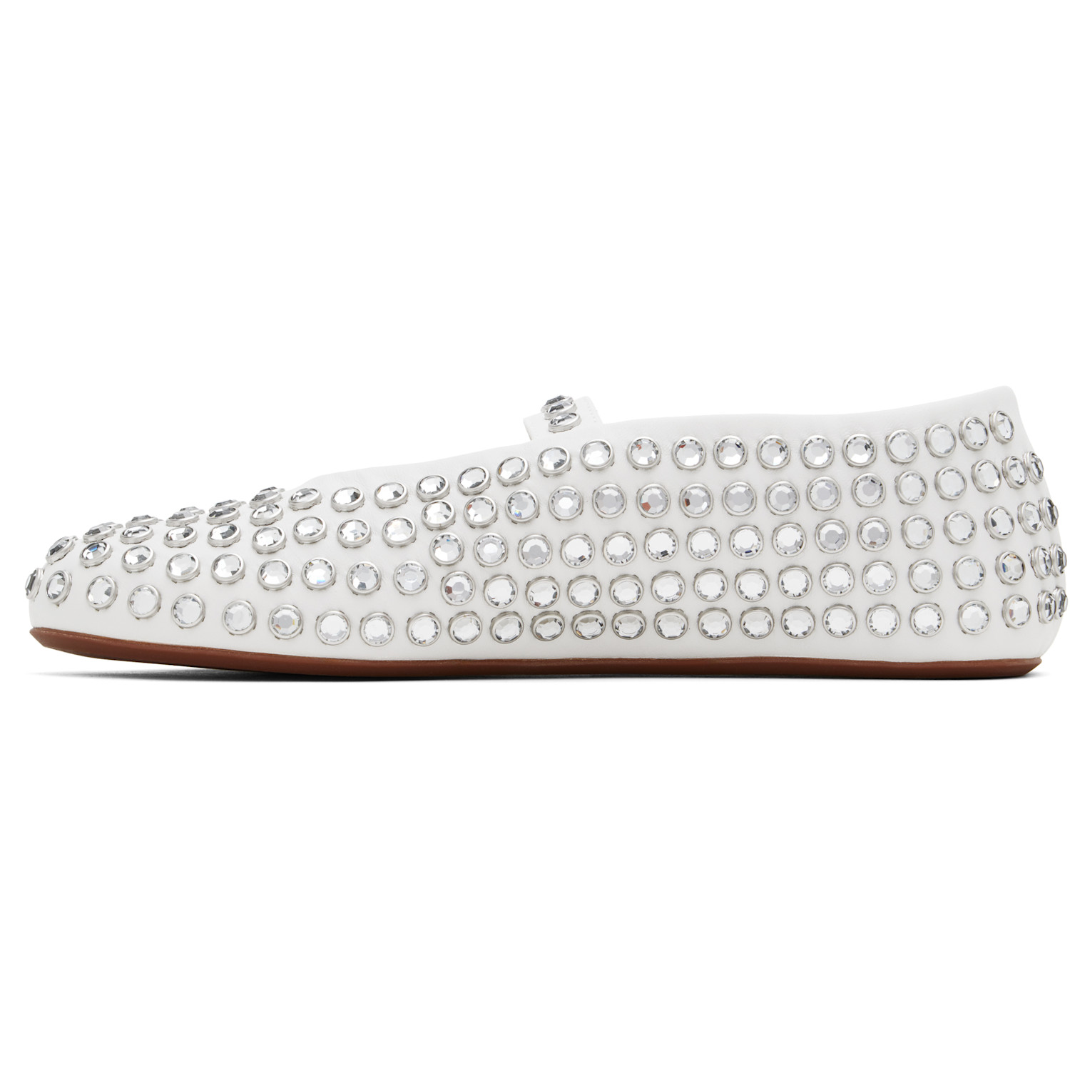  Alaïa White Strass Ballerina Flats 