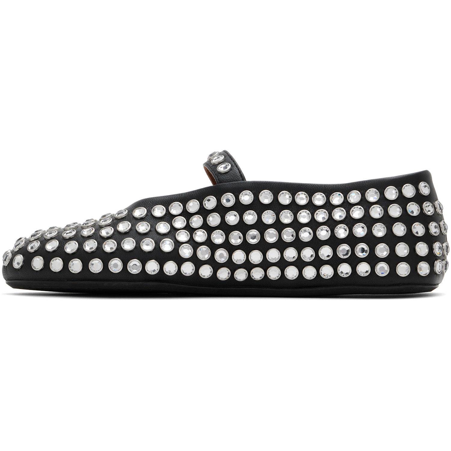  Alaïa Black Strass Ballerina Flats 