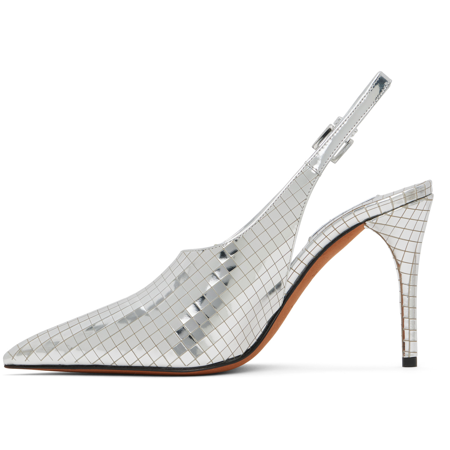  Alaïa Silver Art Deco Slingback Heels 
