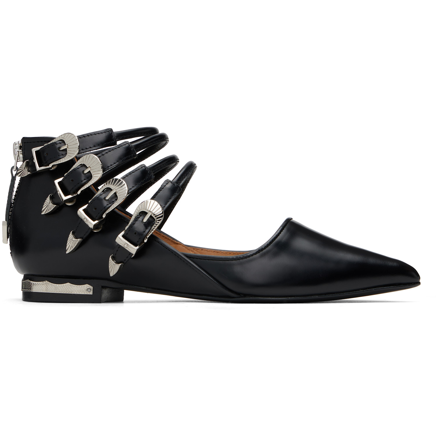 Toga Pulla Black Polido Multi Strap Ballerina Flats