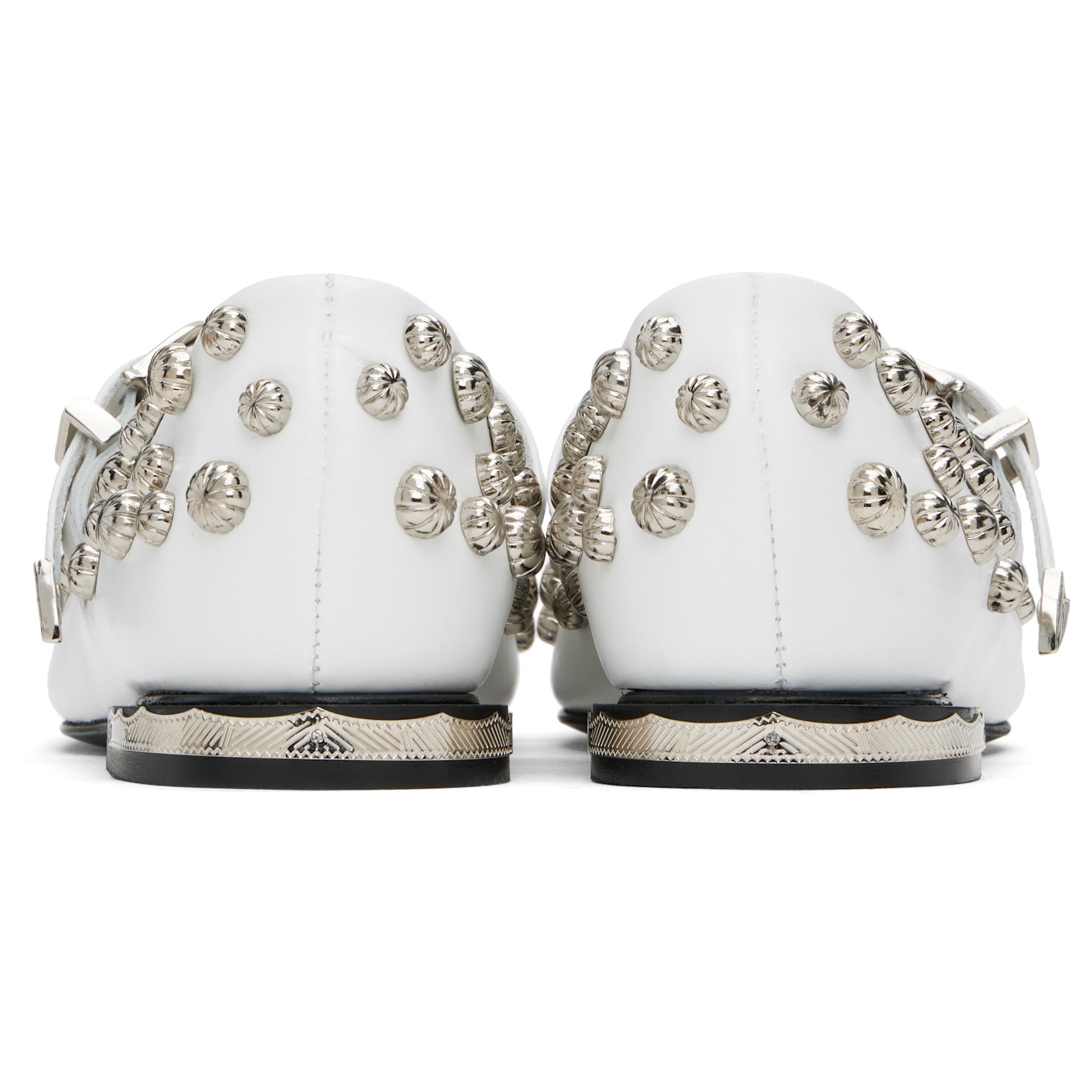 Toga Pulla White Polido Ballerina Flats 