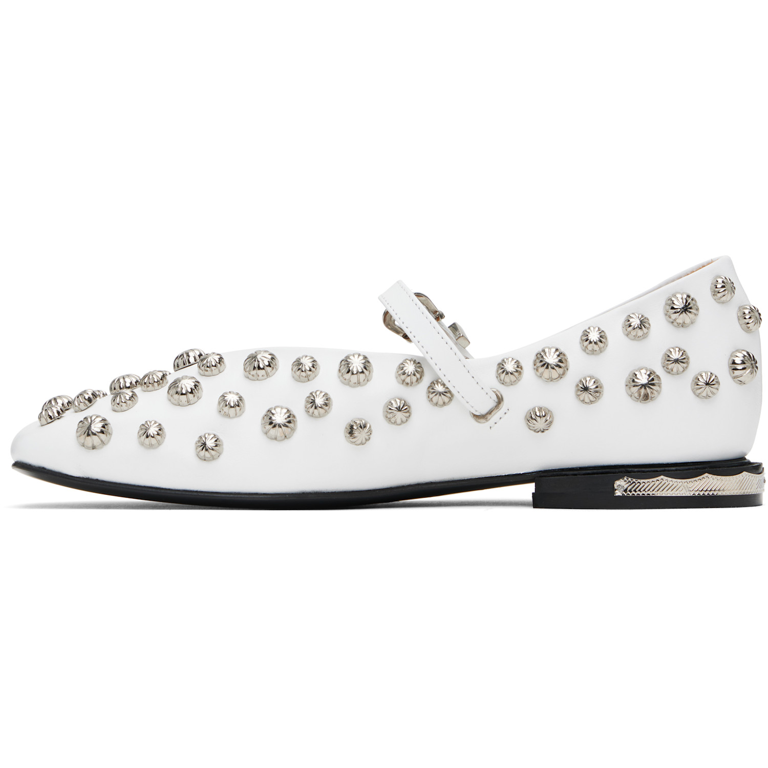  Toga Pulla White Polido Ballerina Flats 
