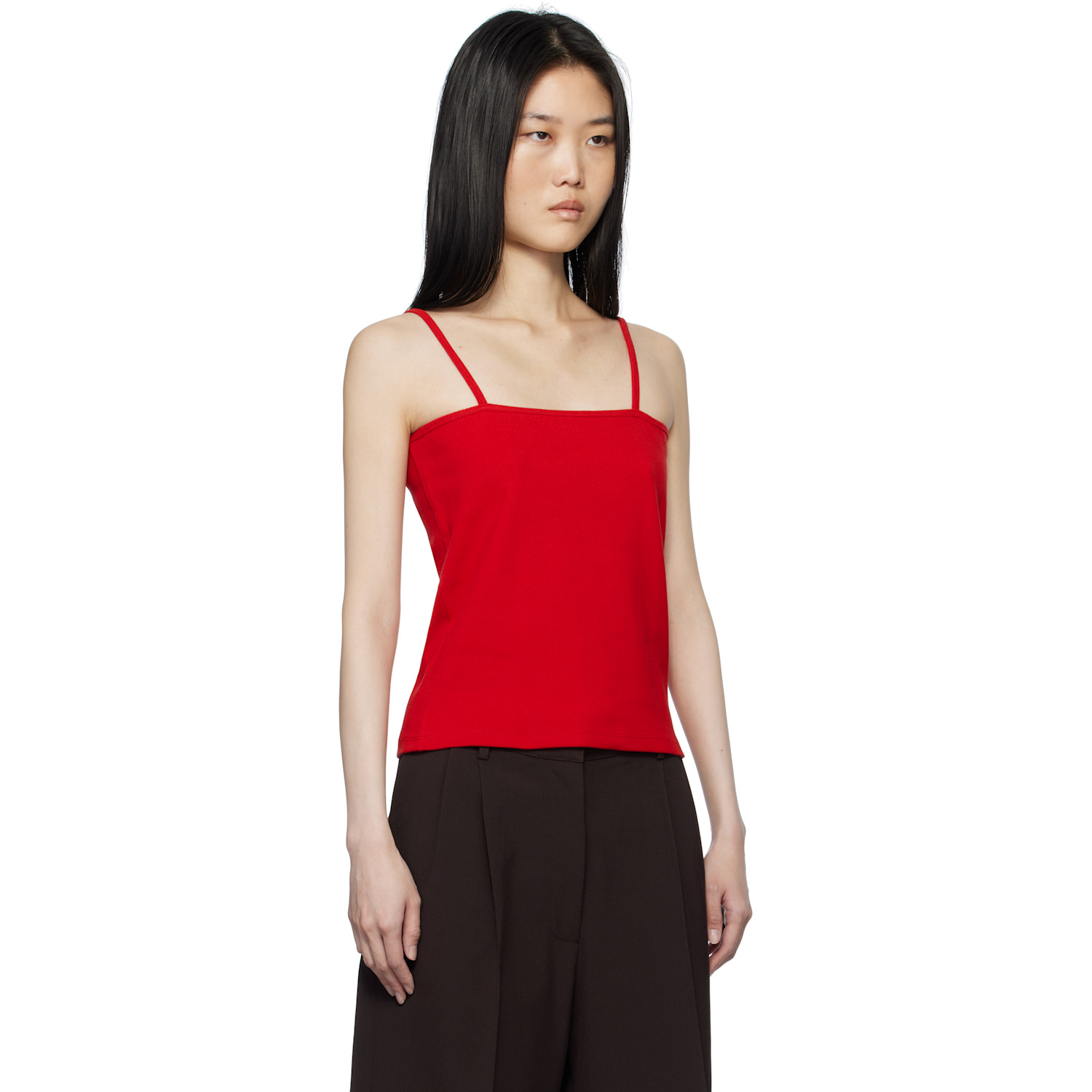  Le17septembre Red Square Neck Tank Top 