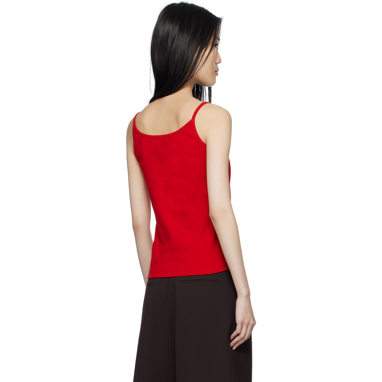  Le17septembre Red Square Neck Tank Top 
