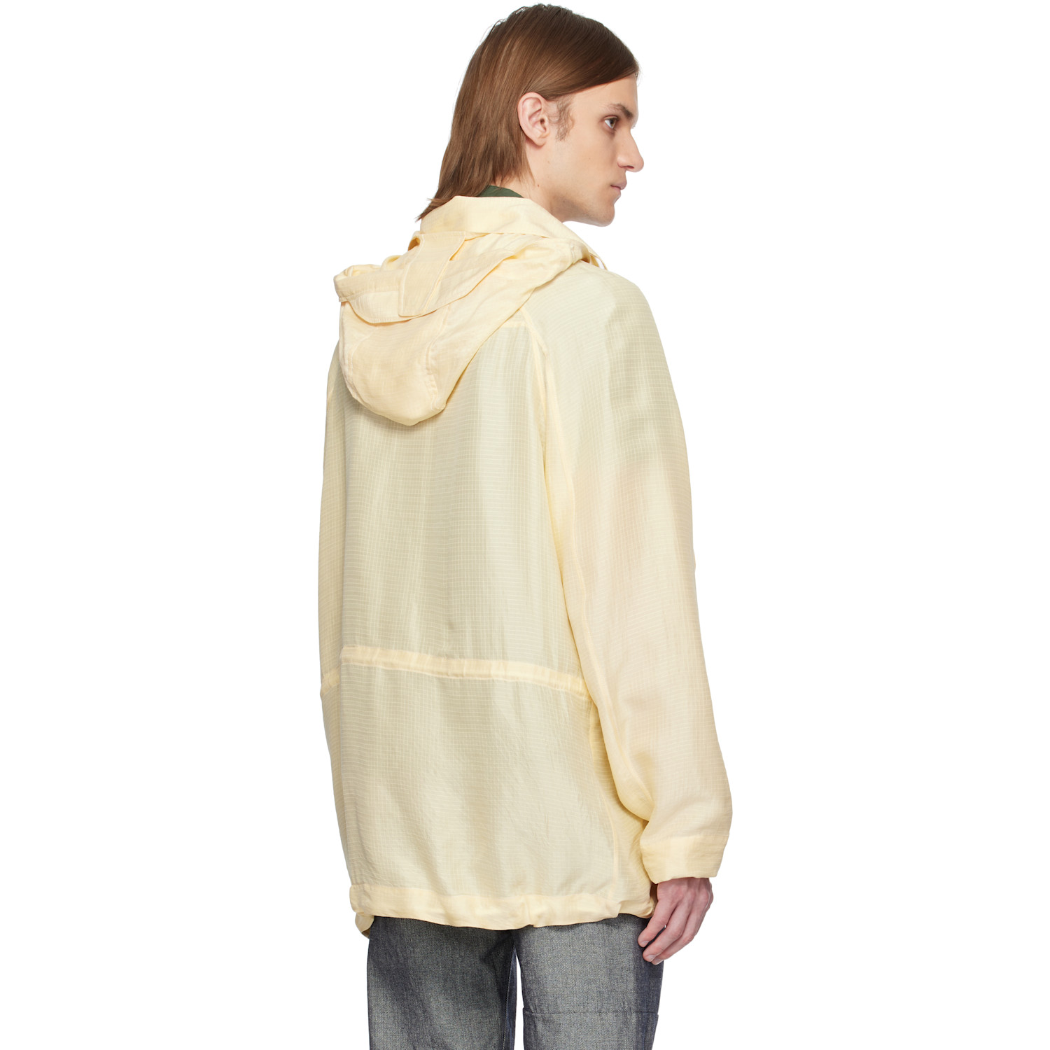  Ranra Yellow Explorer Silk Ripstop Long Hoodie Jacket 