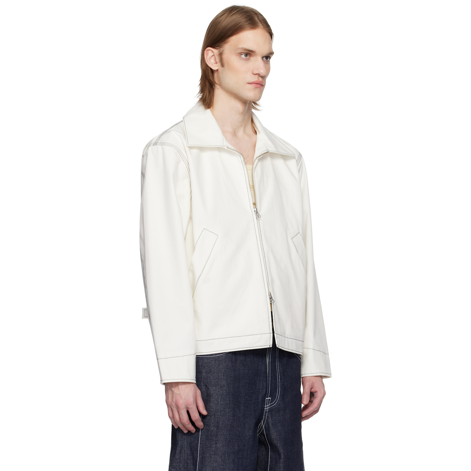  Karmuel Young White 2-way Pocket Square Jacket 