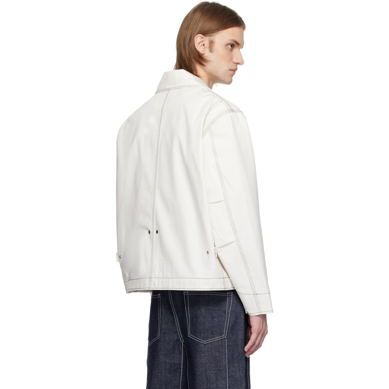 Karmuel Young White 2-way Pocket Square Jacket 