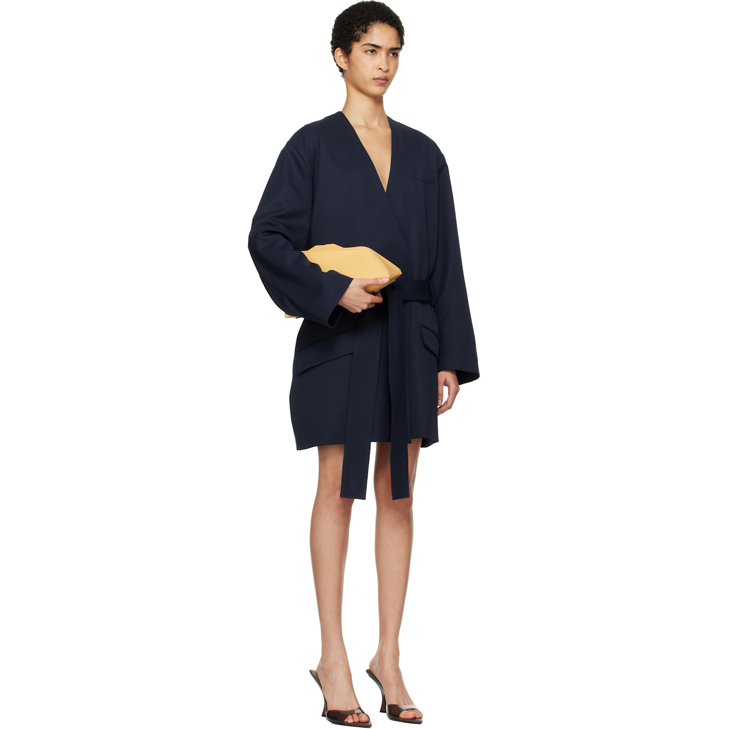  The Attico Navy Wrap Blazer 