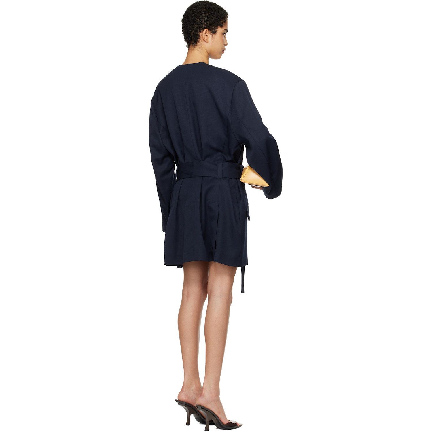  The Attico Navy Wrap Blazer 