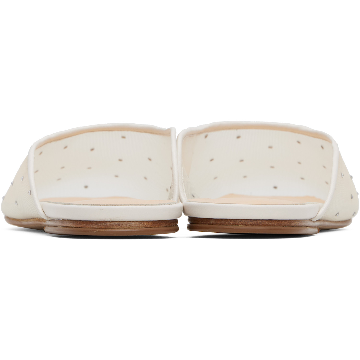  Magda Butrym Off-white Crystal Mesh Flat Mules 