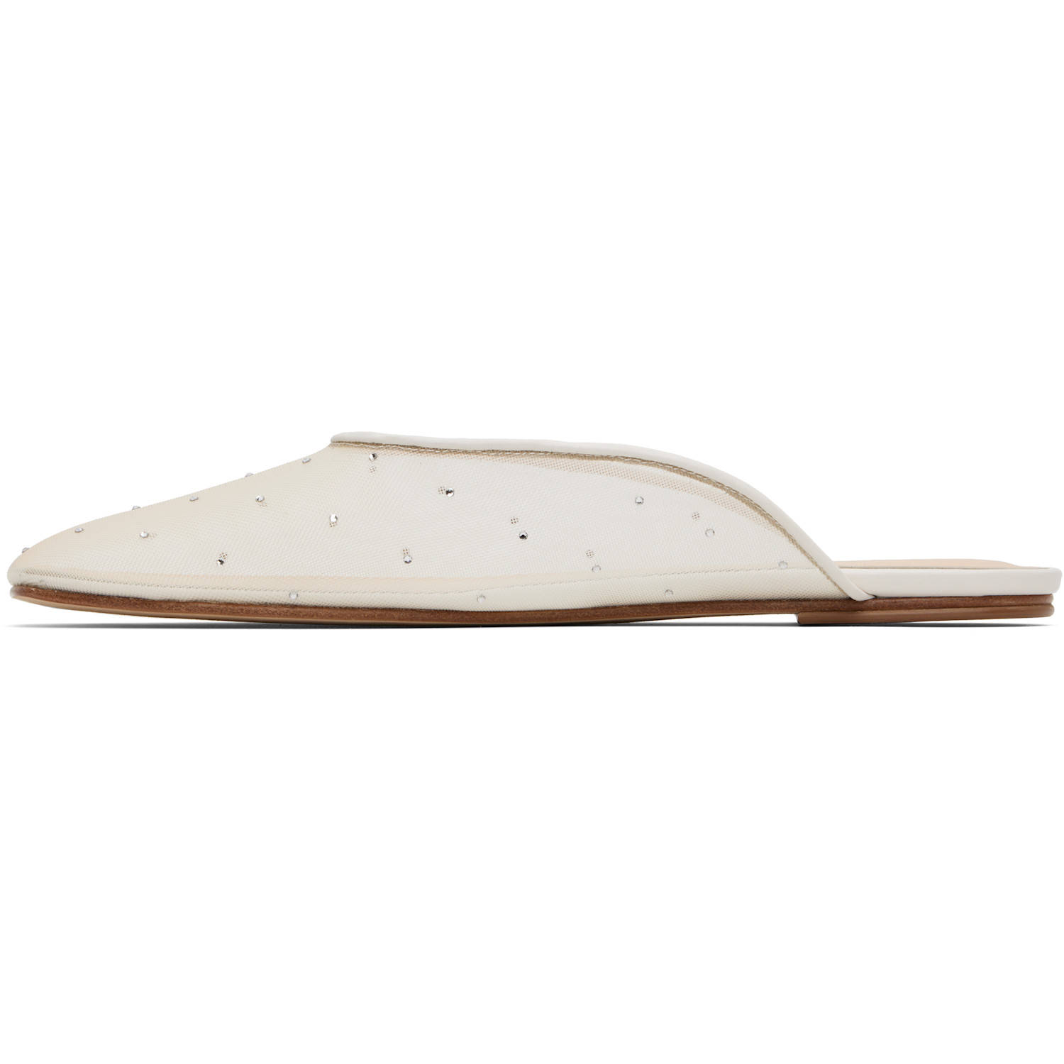  Magda Butrym Off-white Crystal Mesh Flat Mules 
