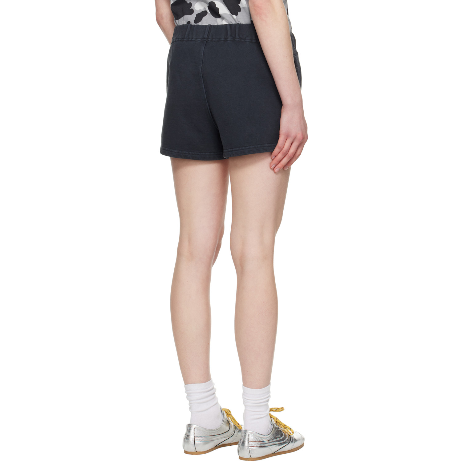  Bape Black Pigment Dyed One Point Sweat Shorts 