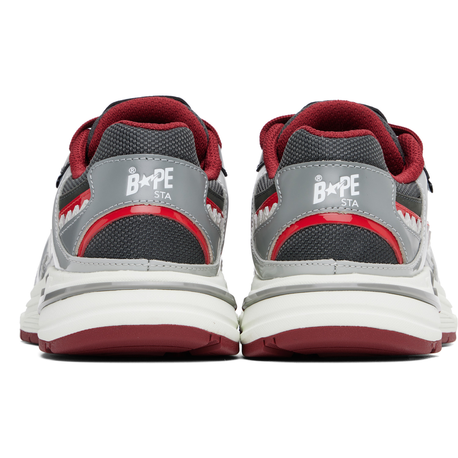  Bape Gray & Red 'bape' Shark Sta #3 Sneakers 