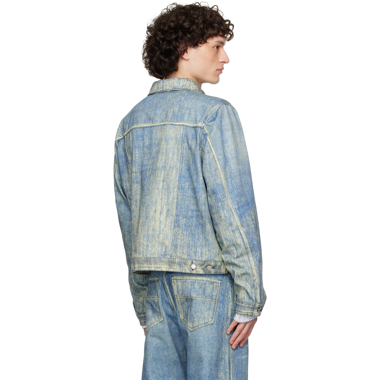  Camperlab Blue Paint Print Denim Jacket 