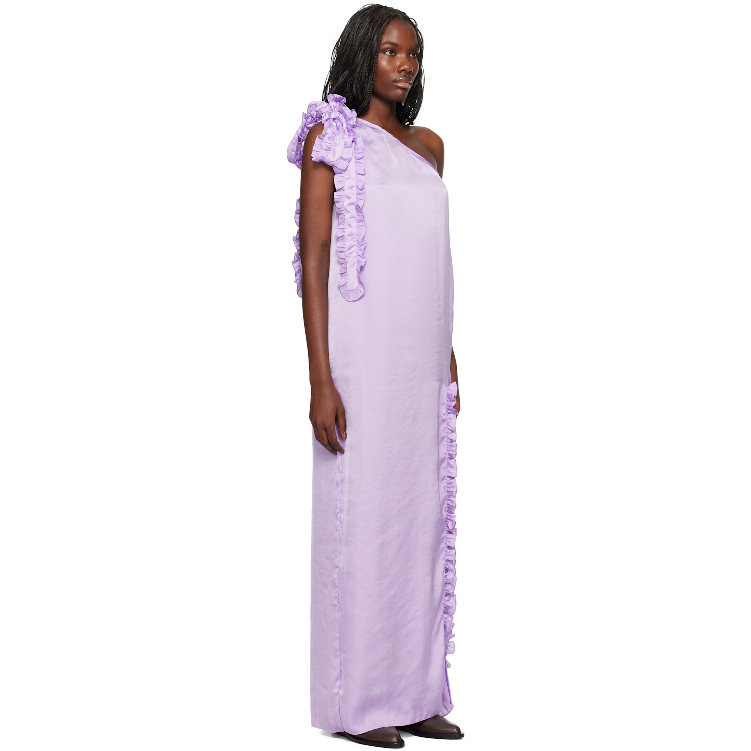  Kika Vargas Purple Aretha Maxi Dress 