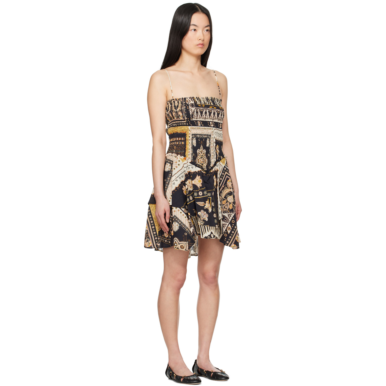  Isabel Marant Etoile Black & Yellow Anka Minidress 