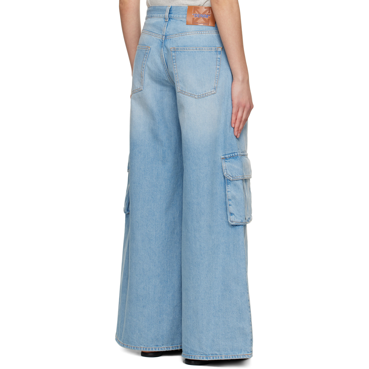  Off-white Blue Wide-leg Denim Jeans 
