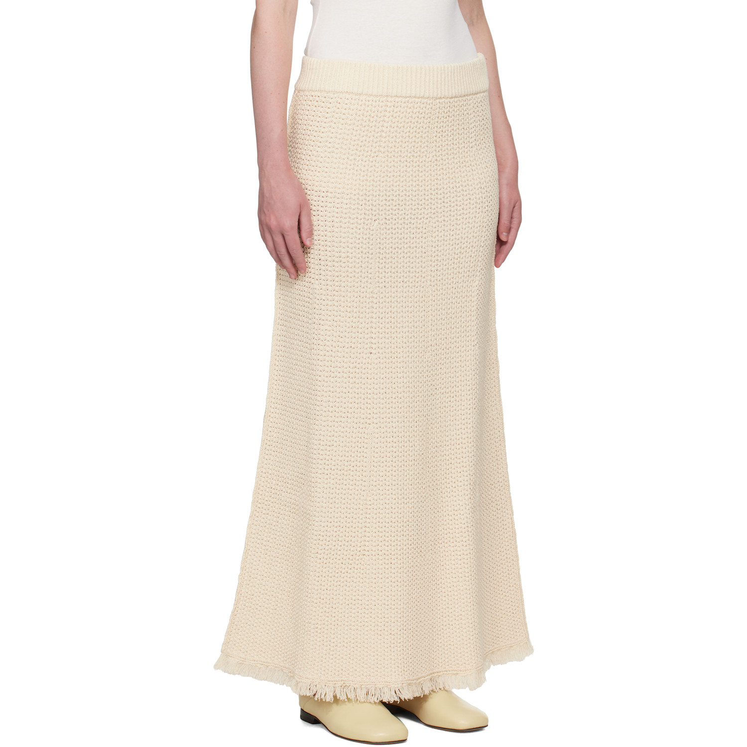  Studio Nicholson Off-white Rye Midi Skirt 