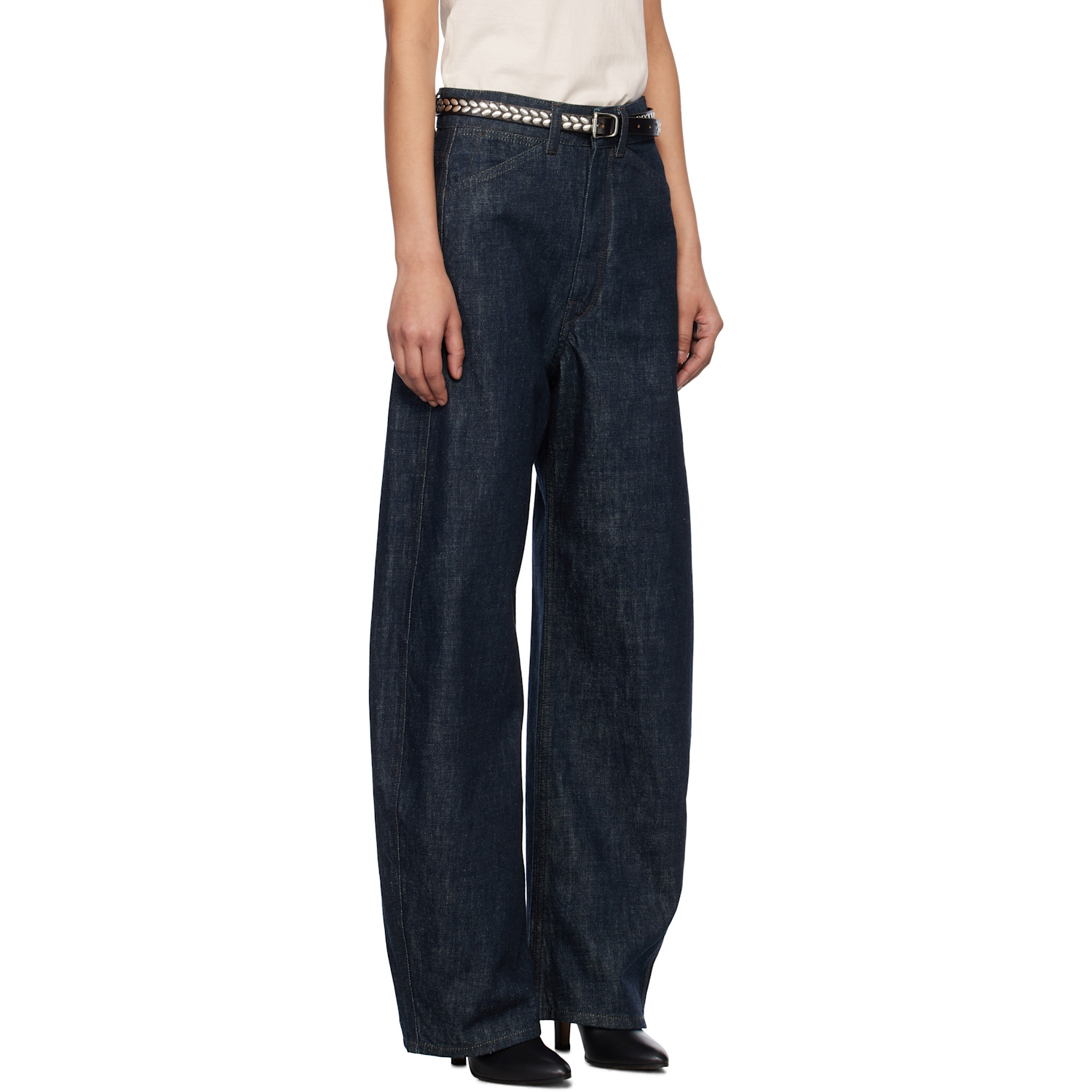  Lemaire Blue High Waisted Curved Jeans 