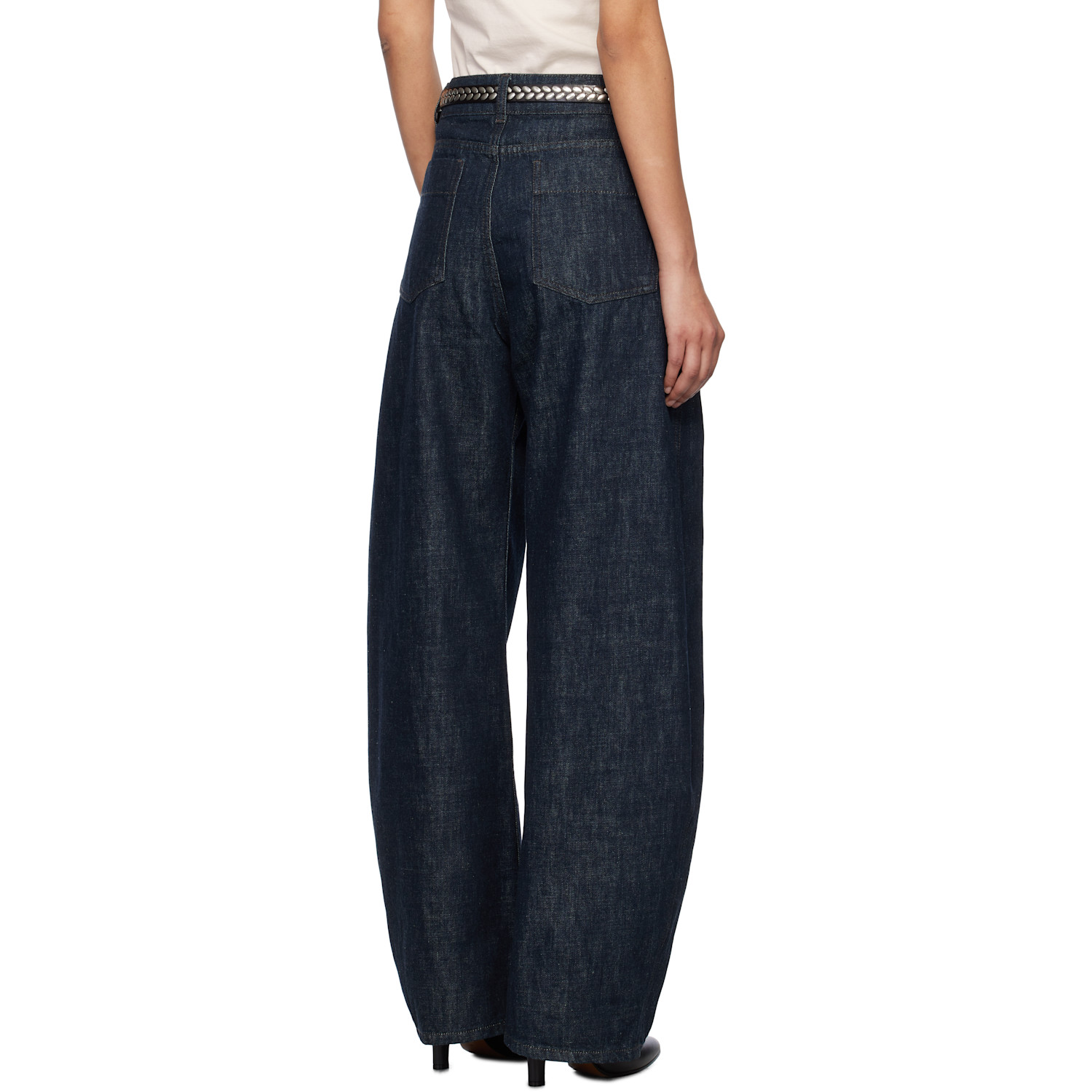  Lemaire Blue High Waisted Curved Jeans 