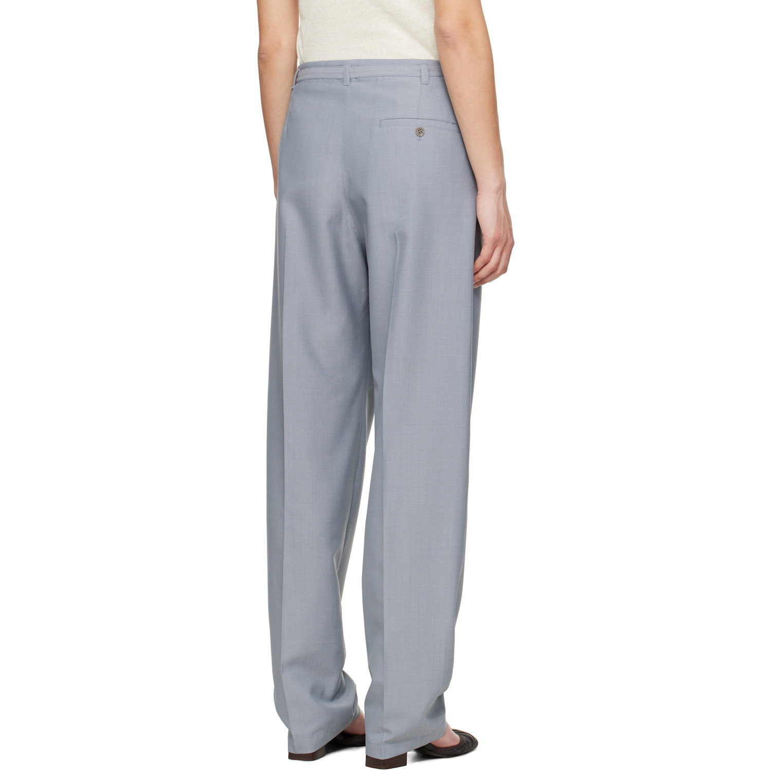  Lemaire Blue Belted Tailored Trousers 