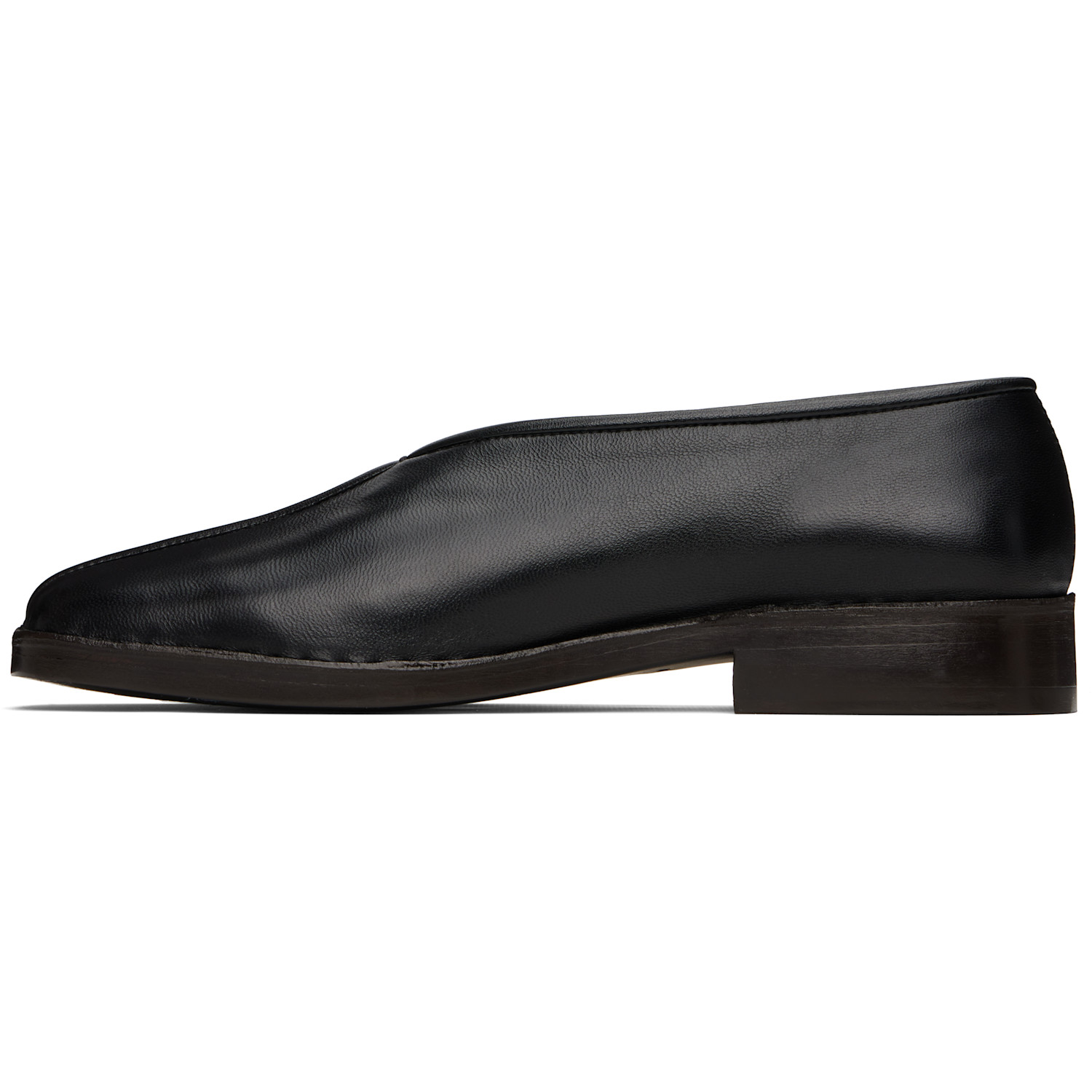  Lemaire Black Flat Piped Slippers 