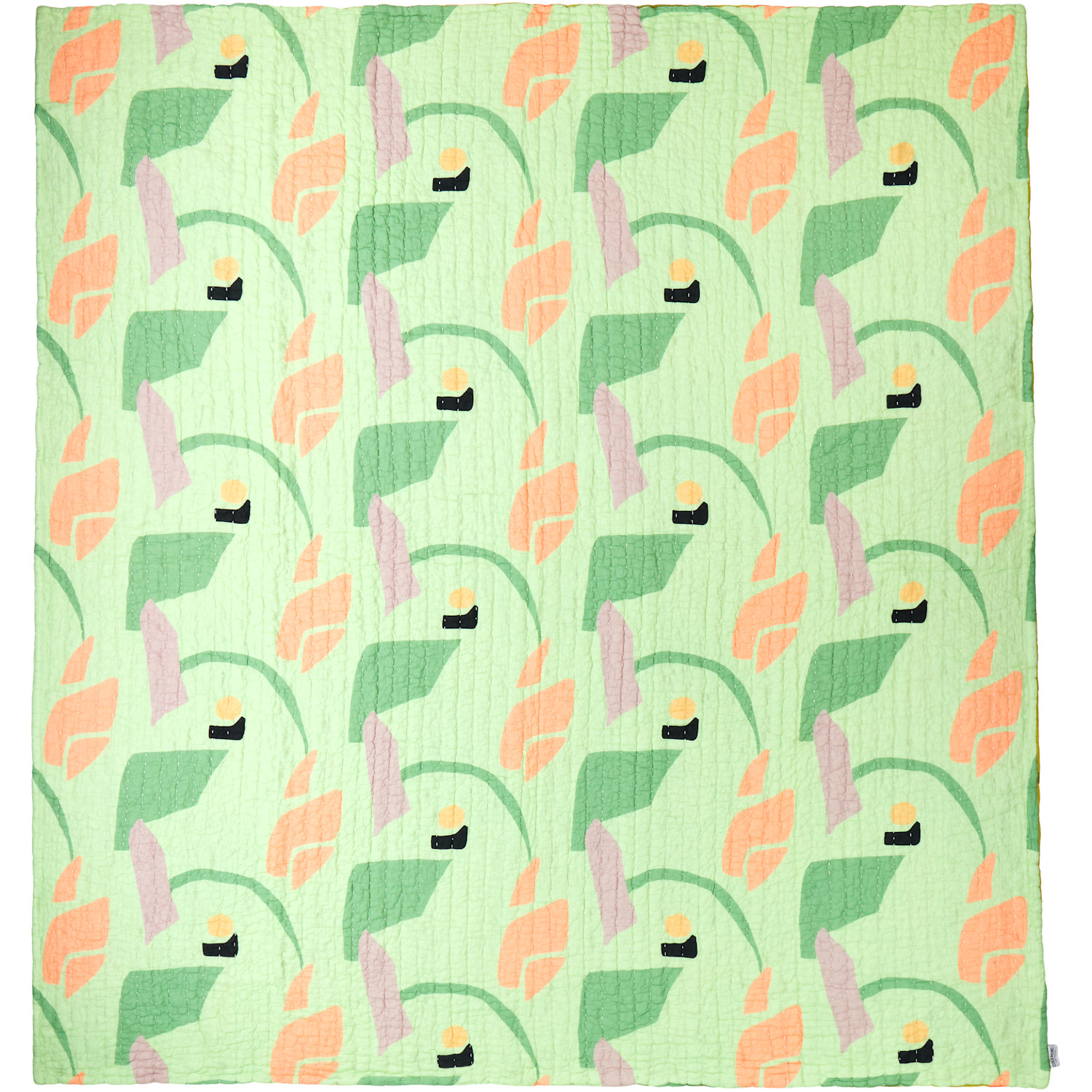  Cold Picnic Green & Khaki Aviary Early Spring Late Summer Queen Quilt 