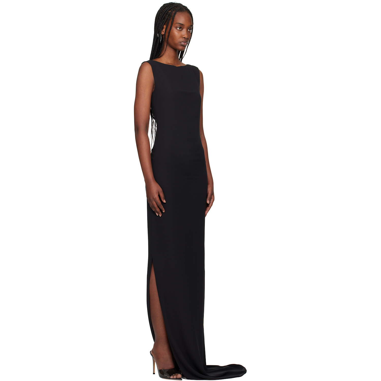  Mônot Black Georgette Maxi Dress 