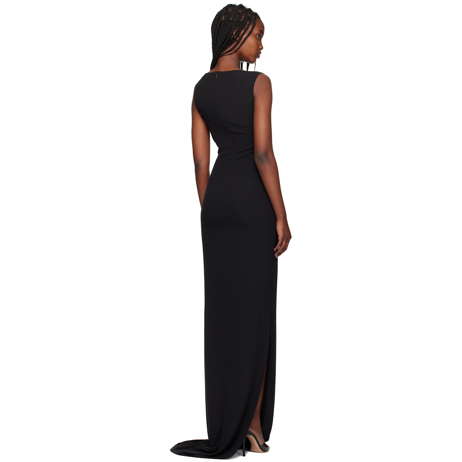 Mônot Black Georgette Maxi Dress 