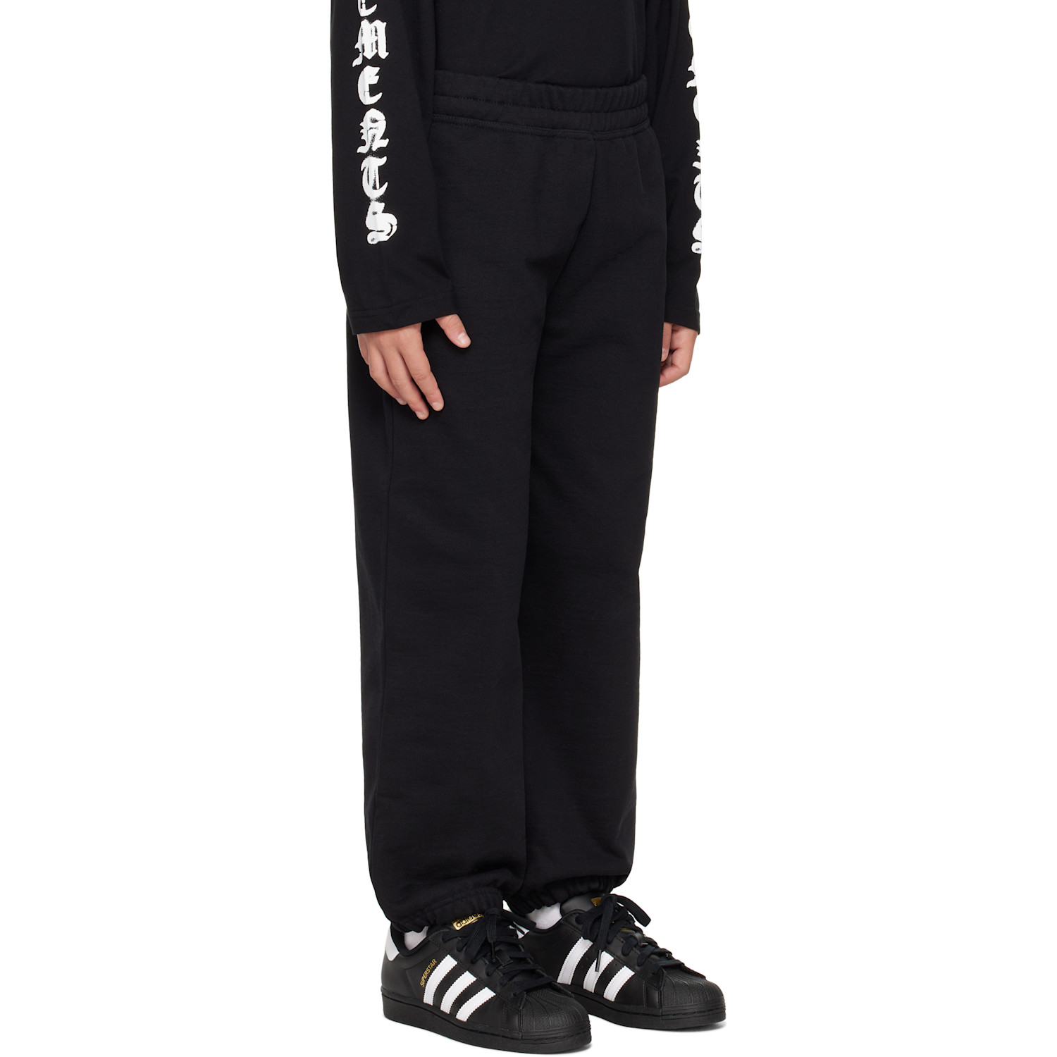  Vetements Kids Black Embroidered Logo Sweatpants 
