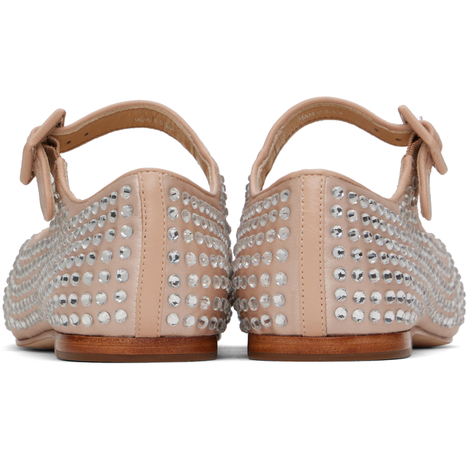  Sandy Liang Pink Mary Jane Pointe Ballerina Flats 