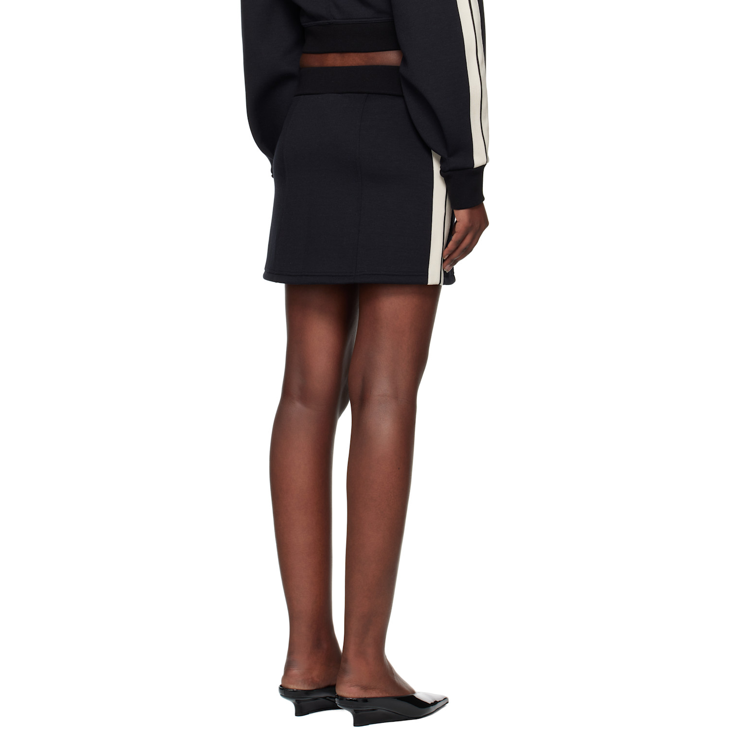  Palm Angels Black Neoprene Track Miniskirt 