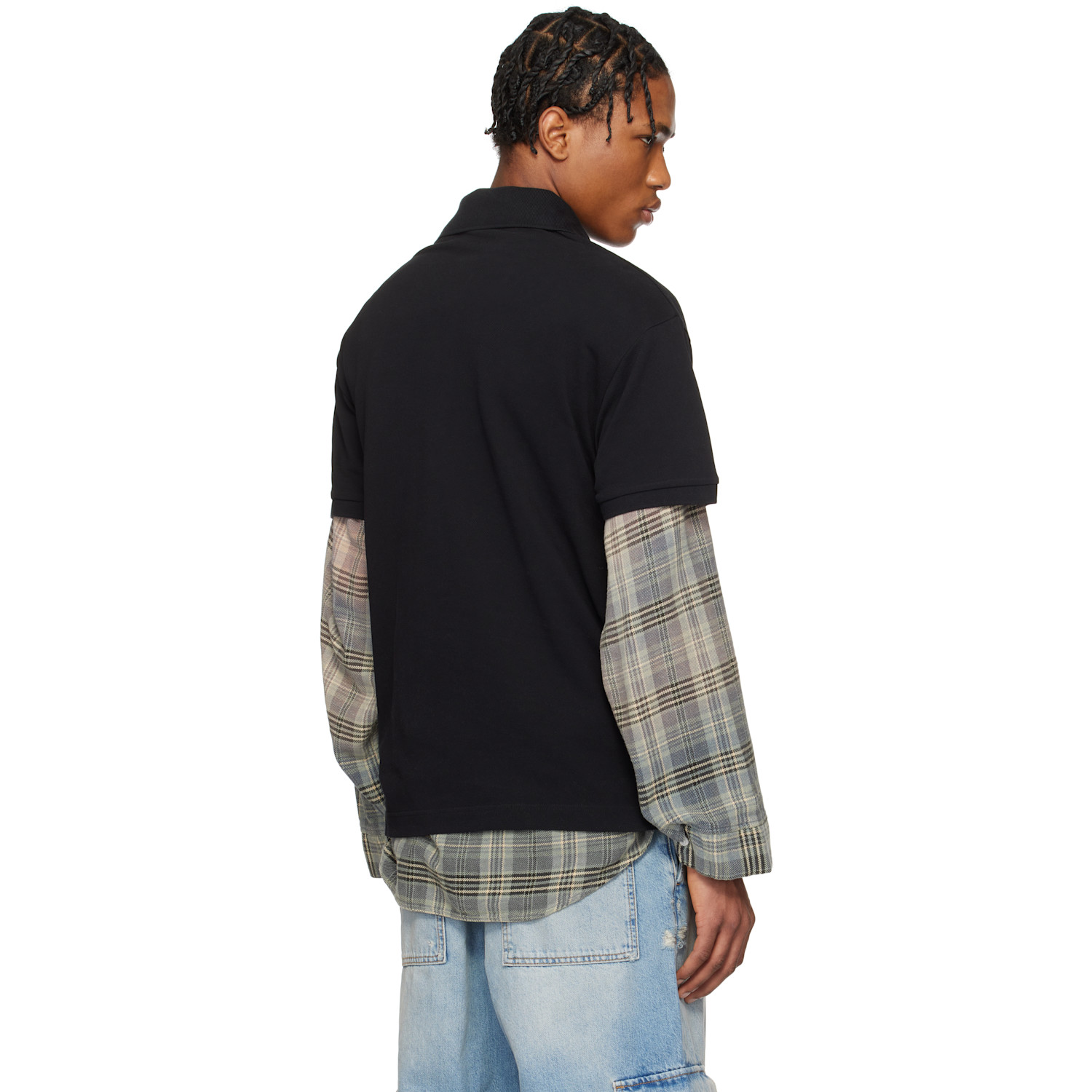  Palm Angels Black Curved Logo Polo 