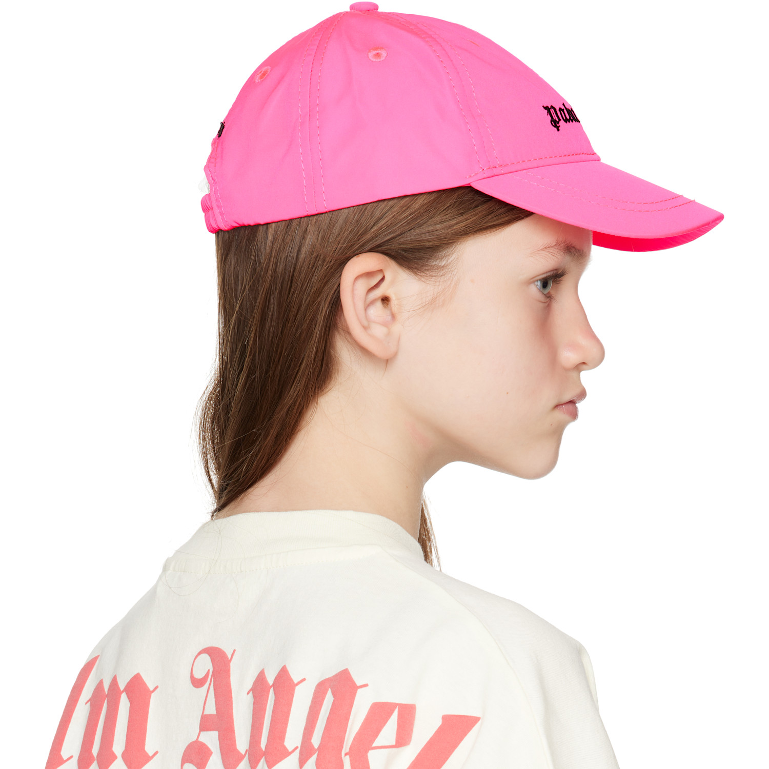  Palm Angels Kids Pink Logo Baseball Cap 